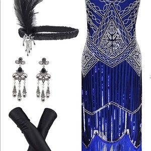 Roaring 20's sequin tassels flapper dress
